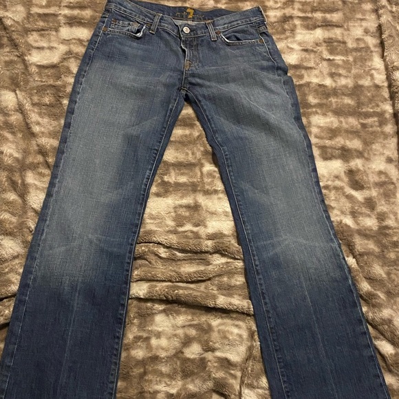 7 For All Mankind Jeans Bootcut Blue Womens Size 30 - Picture 1 of 4